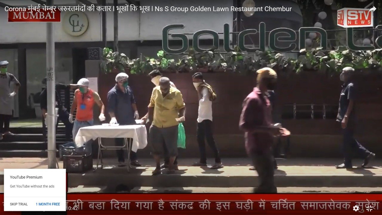 STV News | Corona मुंबई चेम्बूर जरुरतमंदों की कतार l भूखों कि भूख l Ns S Group Golden Lawn Restaurant Chembur